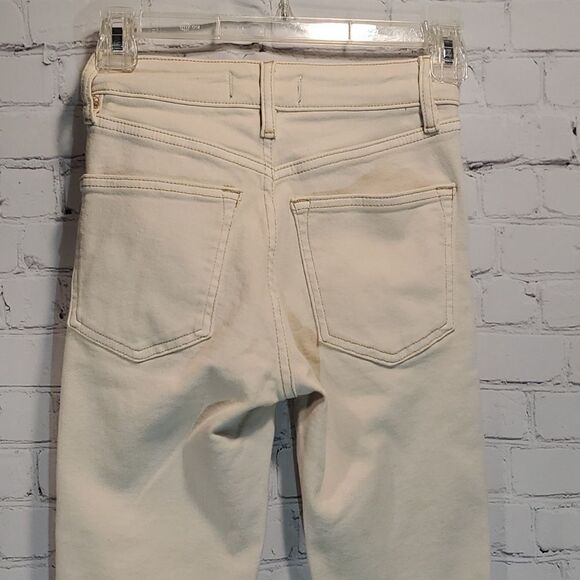 Free People high rise raw hem ivory jeans NWT size 24 - Picture 7 of 10